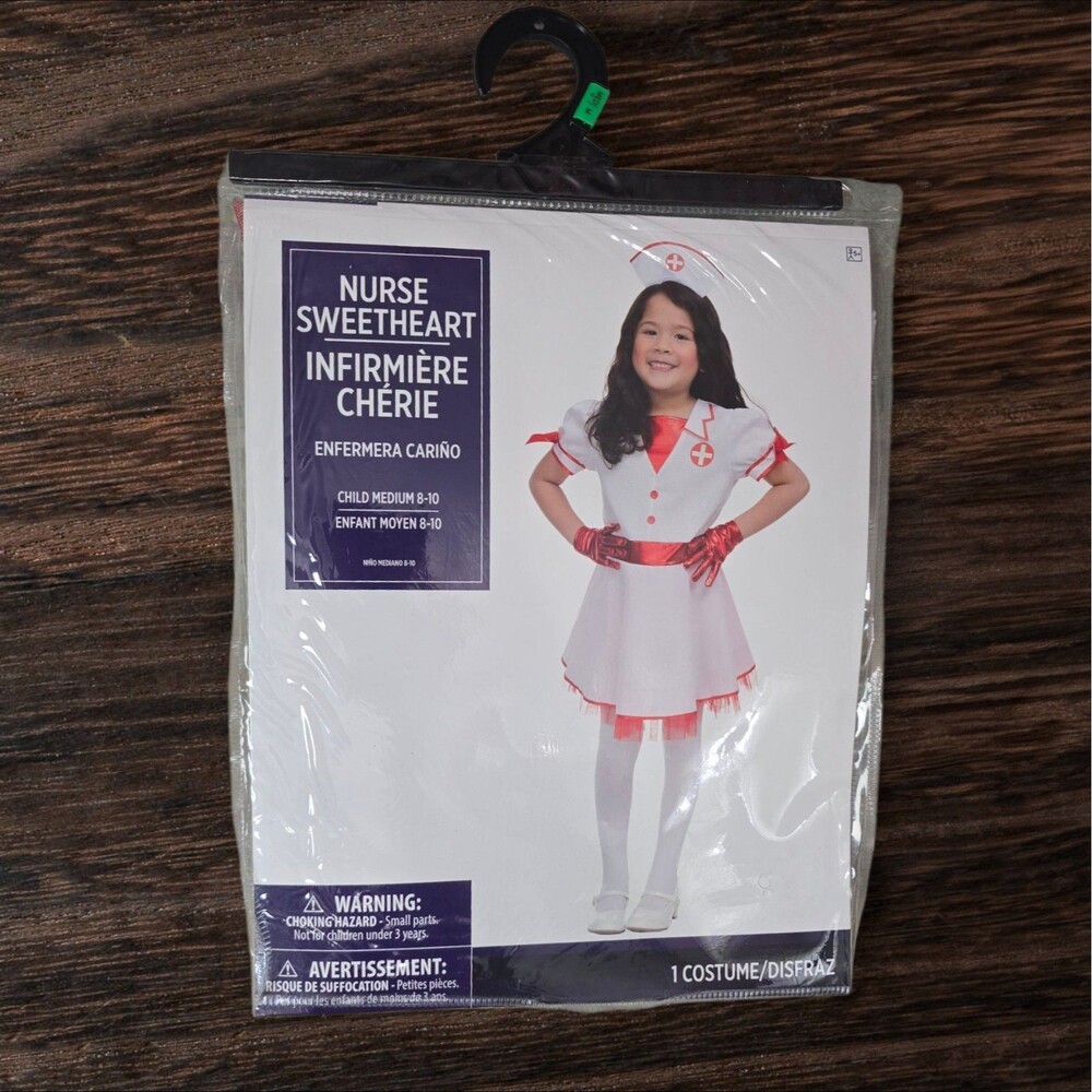 NEW Nurse Sweetheart Girls Size M 8-10 Halloween Costume Doctor Child Dress Up